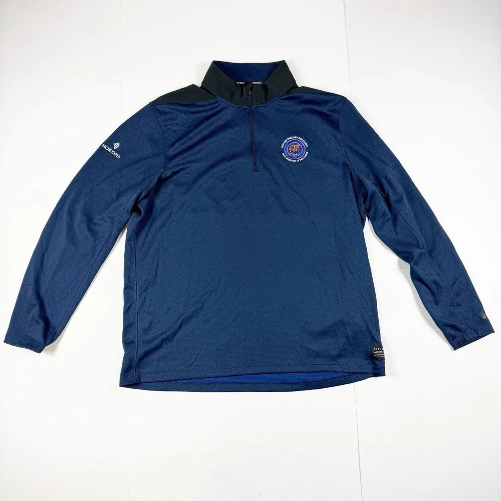 Nike Golf Men's Dri Fit Connecticut Police Chiefs 1/4 Zip Long Sleeve Shirt Navy